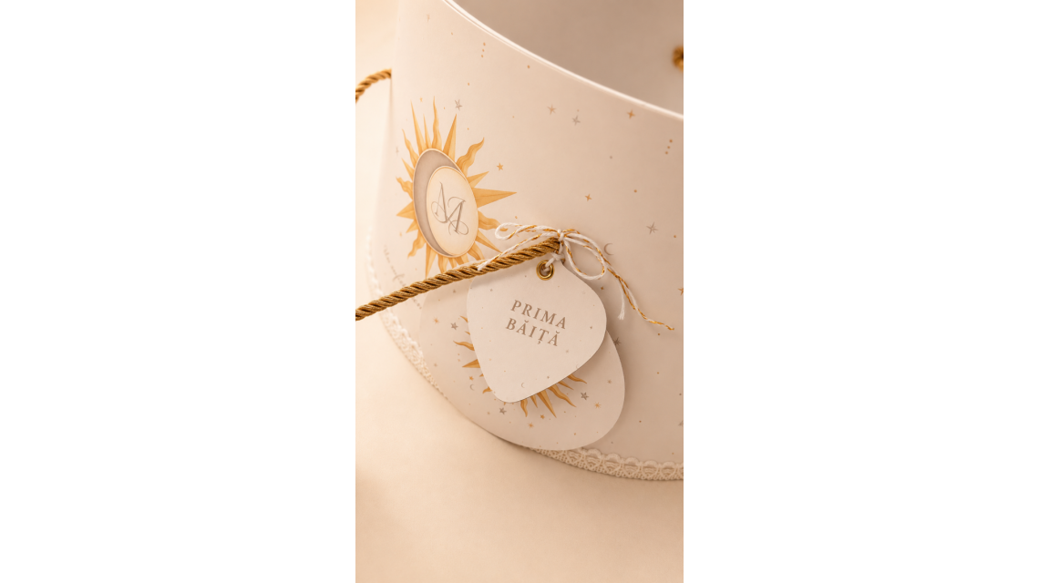 Set Prima Băiță după Botez Soarele Ritualul Blând al Apei Personalizat 15